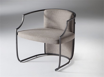 咖啡店歐式簡易休閑絨布鐵藝餐椅