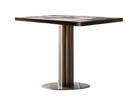 企業單位食堂高端時尚不銹鋼大理石餐桌