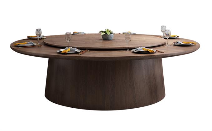 中式實木電動餐桌